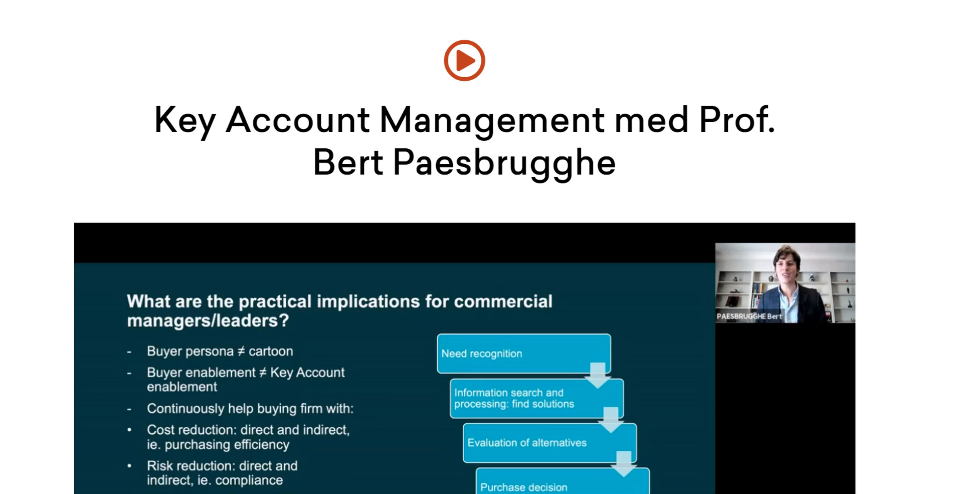 Key Account Management med Prof. Bert Paesbrugghe intenz